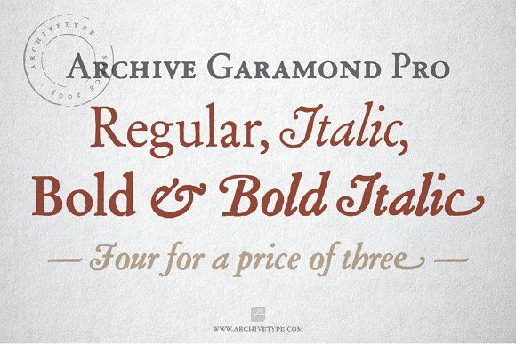 Ejemplo de fuente Archive Garamond Pro Italic