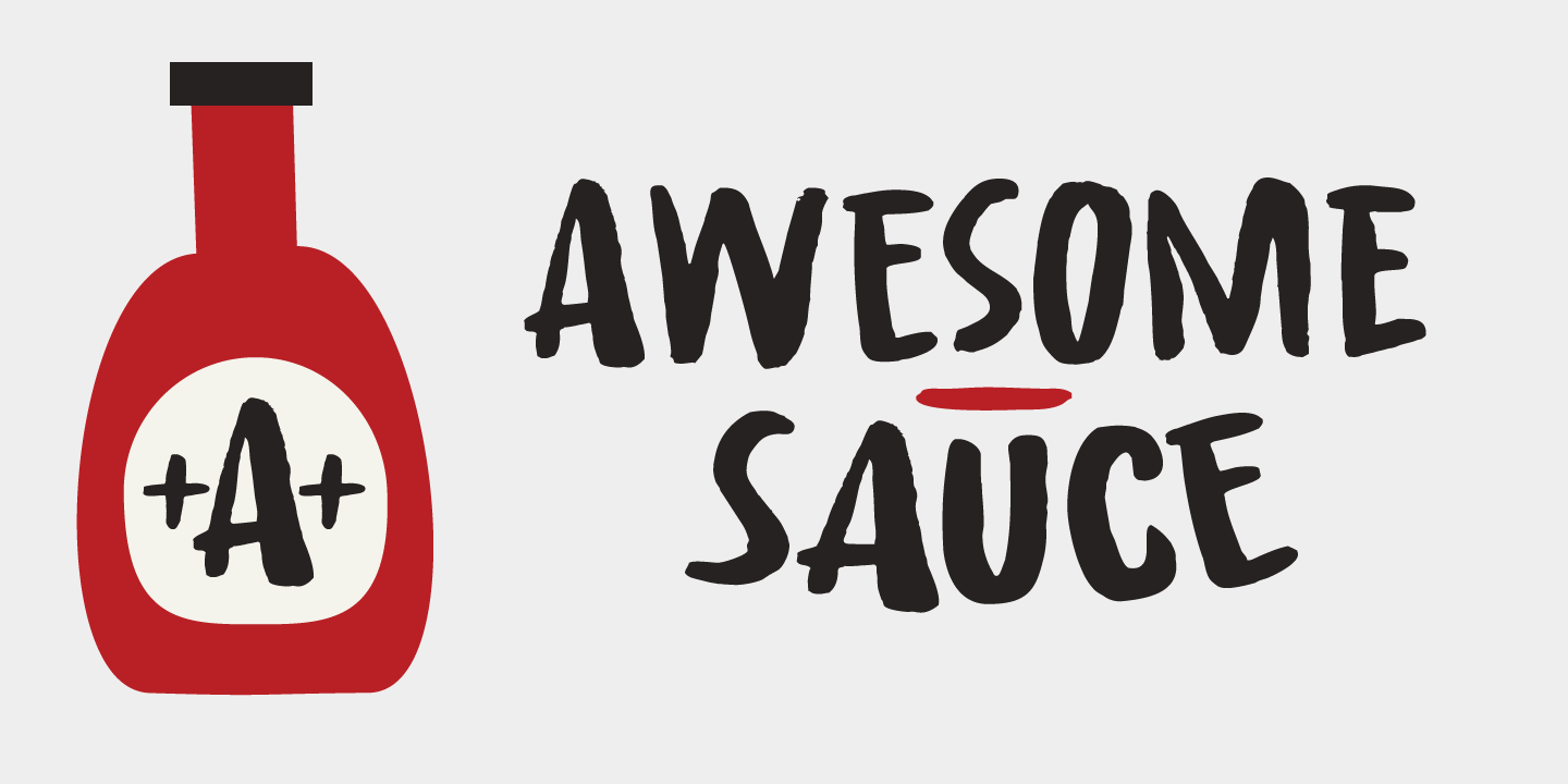 Ejemplo de fuente Awesome Sauce Italic