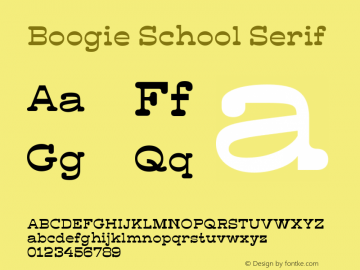 Ejemplo de fuente Boogie School Serif Regular