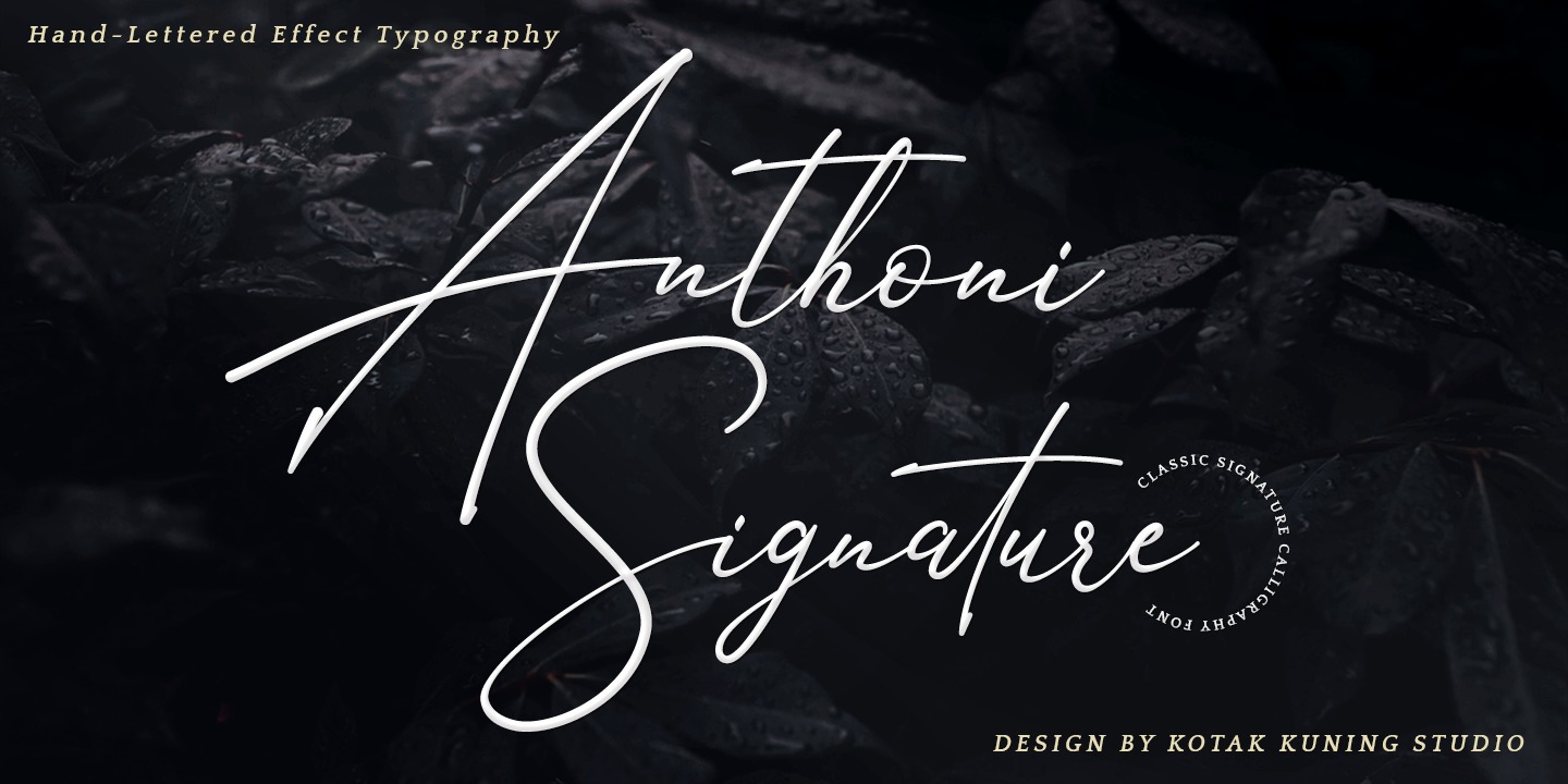 Ejemplo de fuente Anthoni Signature Regular
