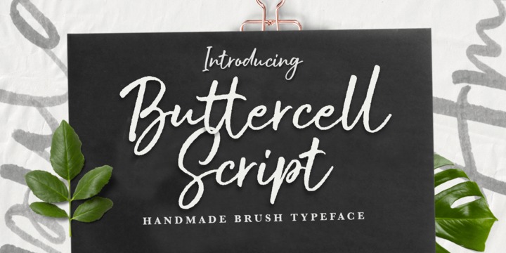 Ejemplo de fuente Buttercell Script Brush