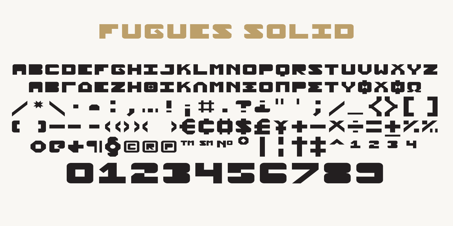 Ejemplo de fuente Fugues Solid Outline Italic