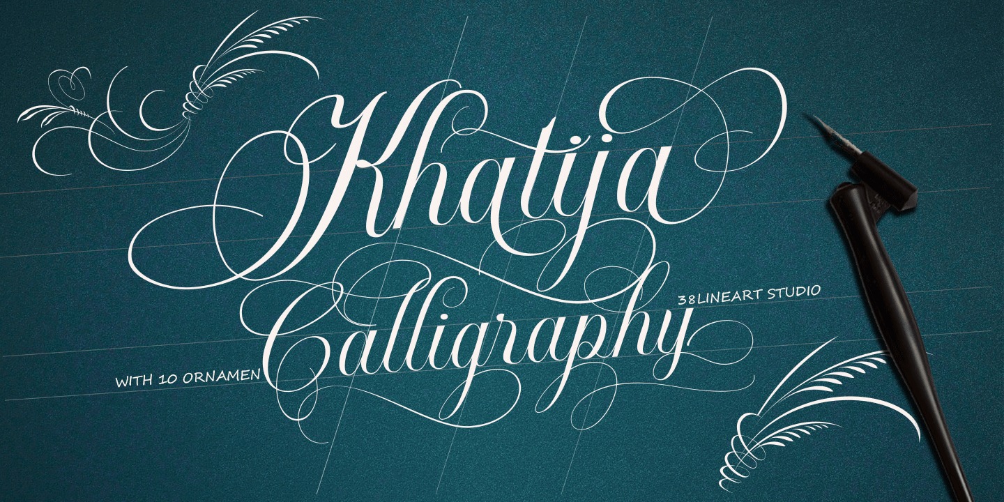 Ejemplo de fuente Khatija Calligraphy Regular