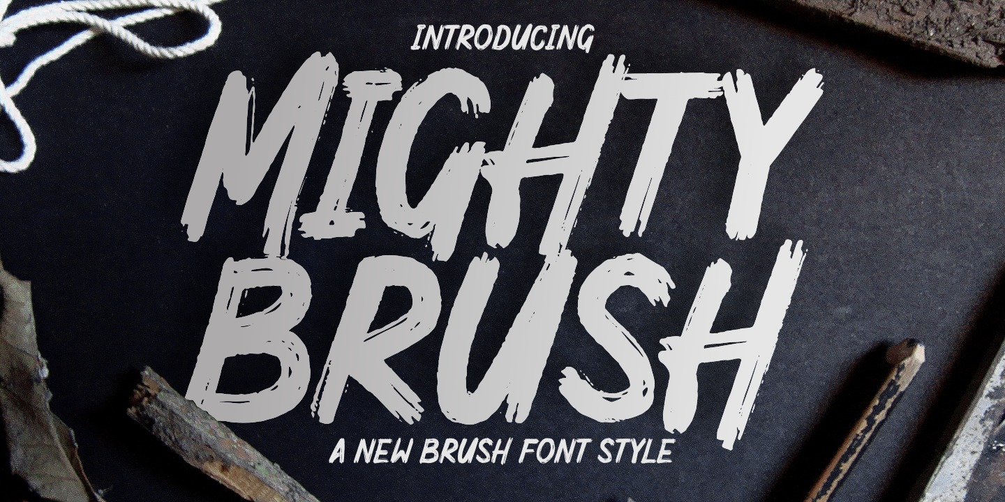 Ejemplo de fuente Mighty Brush
