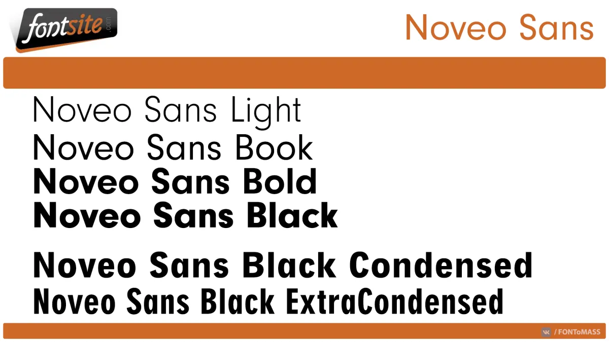Ejemplo de fuente Noveo Sans Black Extra Cond
