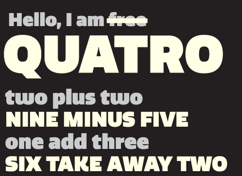 Ejemplo de fuente Quatro Bold Italic