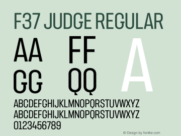 Ejemplo de fuente F37 Judge Regular Condensed Italic