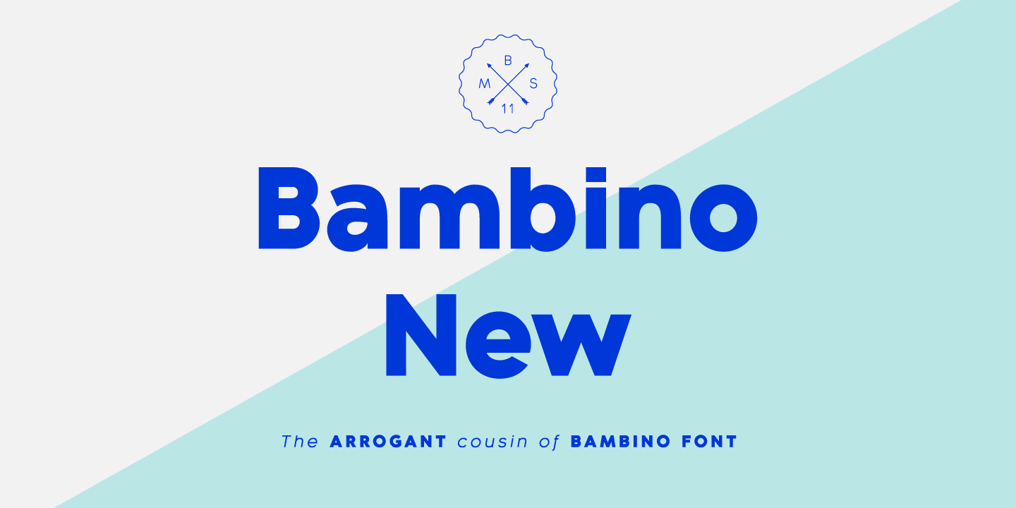 Ejemplo de fuente Bambino New Bold Italic