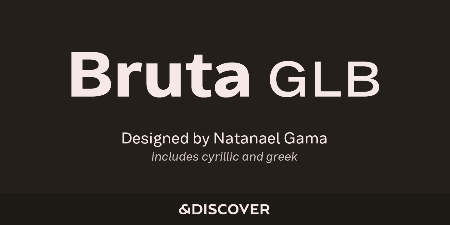 Ejemplo de fuente Bruta Glb Condensed Extra Light Italic
