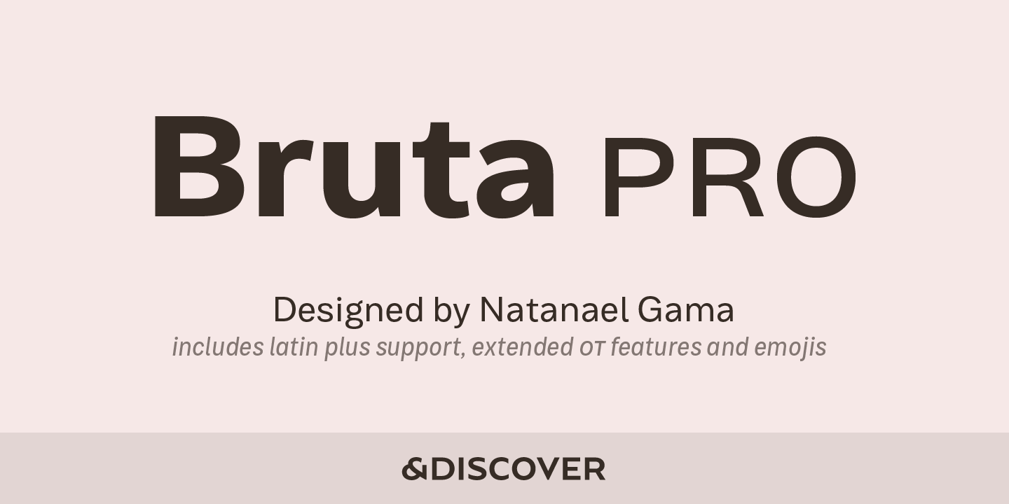 Ejemplo de fuente Bruta Pro Regular Extra Light Italic