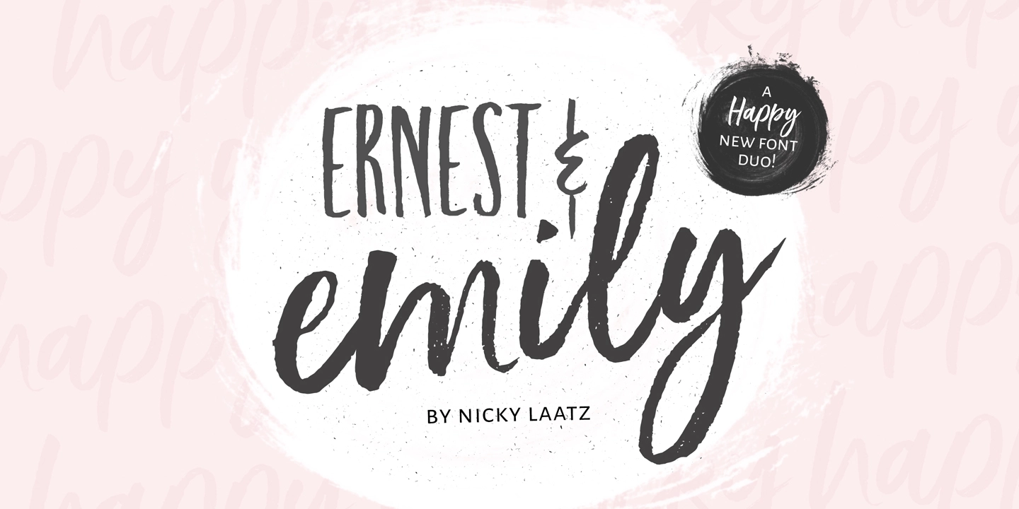 Ejemplo de fuente Ernest and Emily Upright Solid