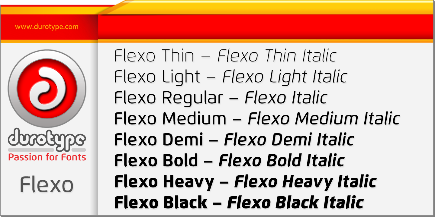 Ejemplo de fuente Flexo Italic