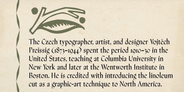 Ejemplo de fuente P22 Preissig Calligraphic Regular