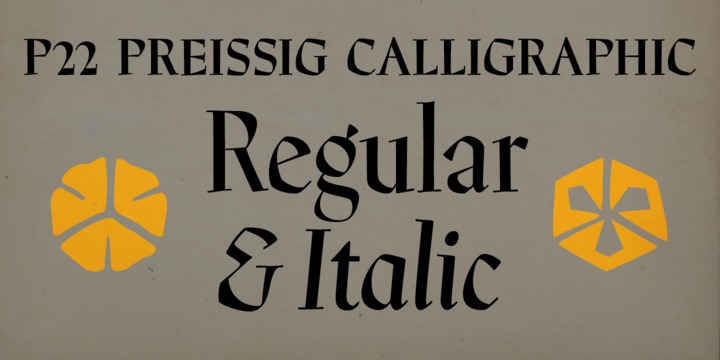 Ejemplo de fuente P22 Preissig Calligraphic