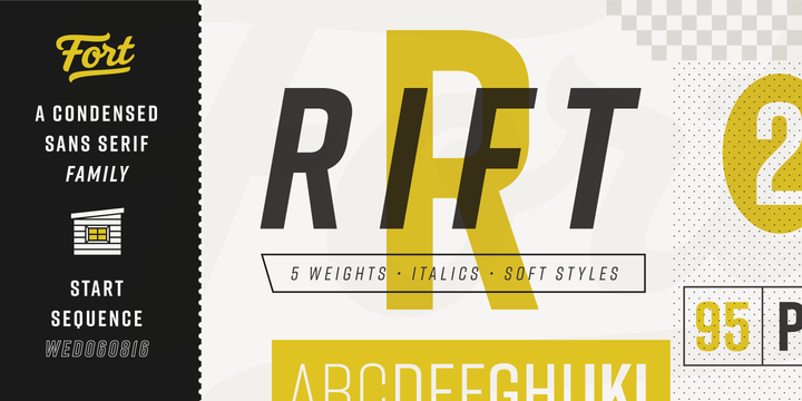 Ejemplo de fuente Rift Soft Bold Italic