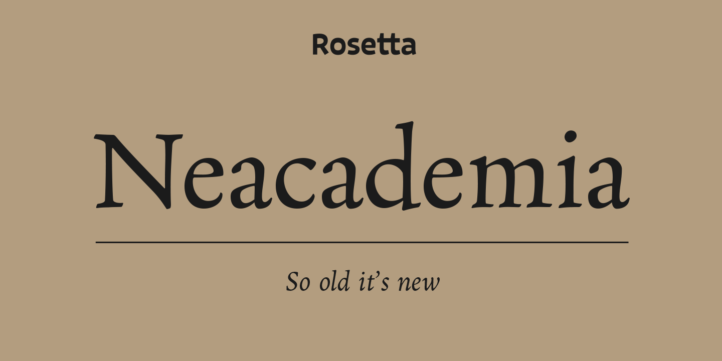 Ejemplo de fuente Neacademia Small Text Italic