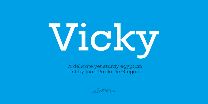 Ejemplo de fuente Vicky Normal Italic