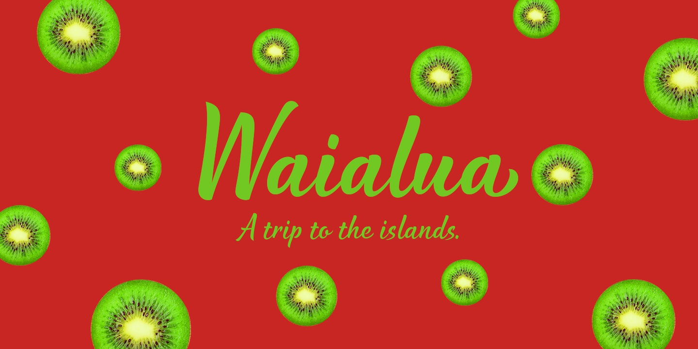 Ejemplo de fuente Waialua Regular