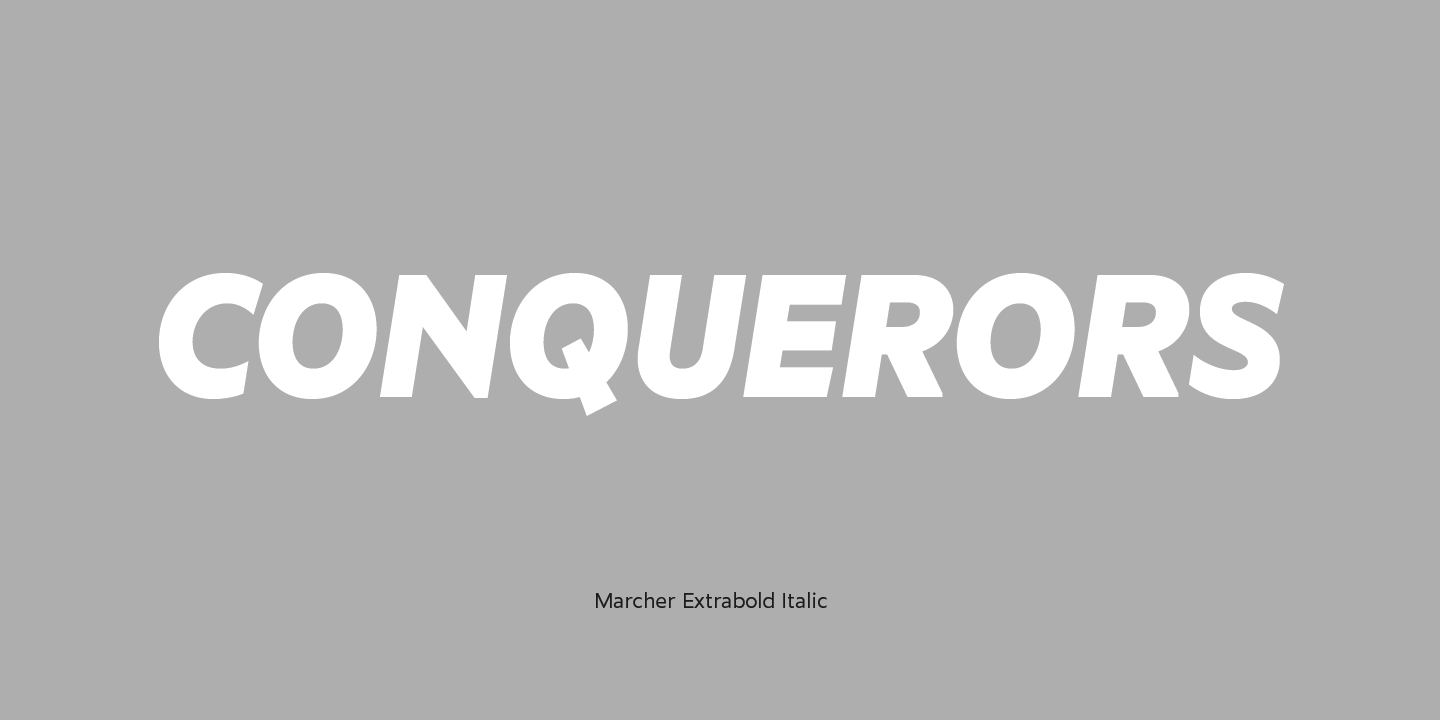 Ejemplo de fuente Marcher Alt Medium Italic