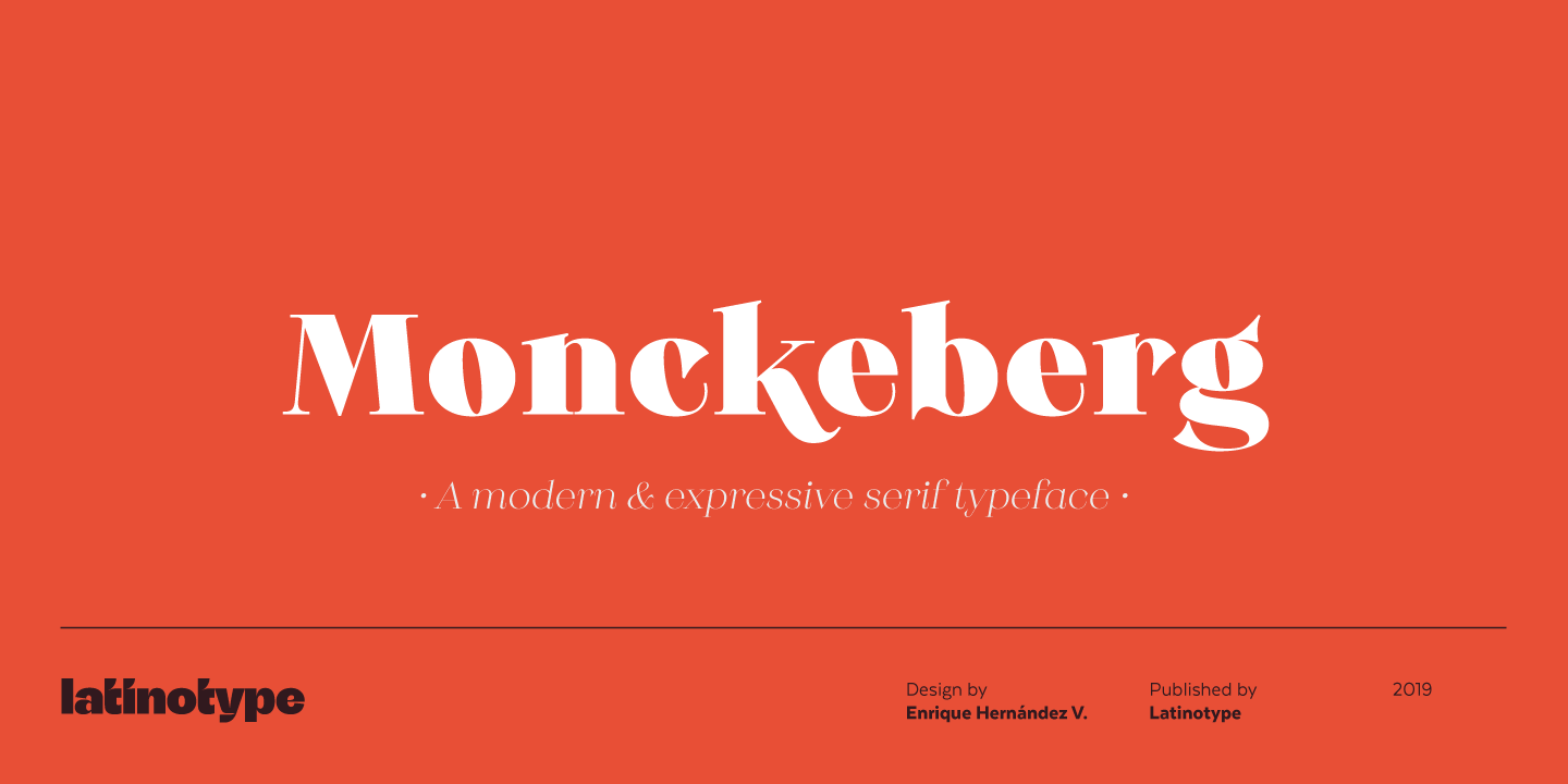 Ejemplo de fuente Monckeberg Italic