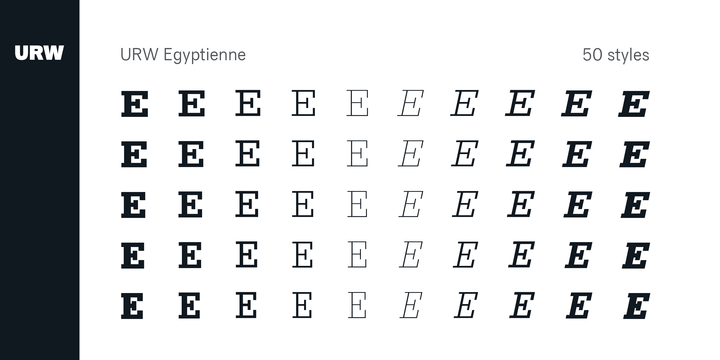 Ejemplo de fuente Egyptienne URW Wide Regular