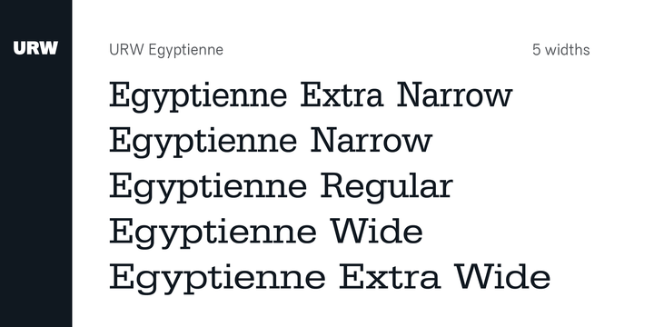 Ejemplo de fuente Egyptienne URW Wide Bold