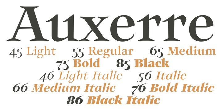 Ejemplo de fuente Auxerre Bold Italic