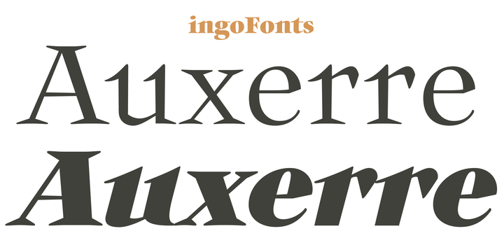 Ejemplo de fuente Auxerre Light Italic