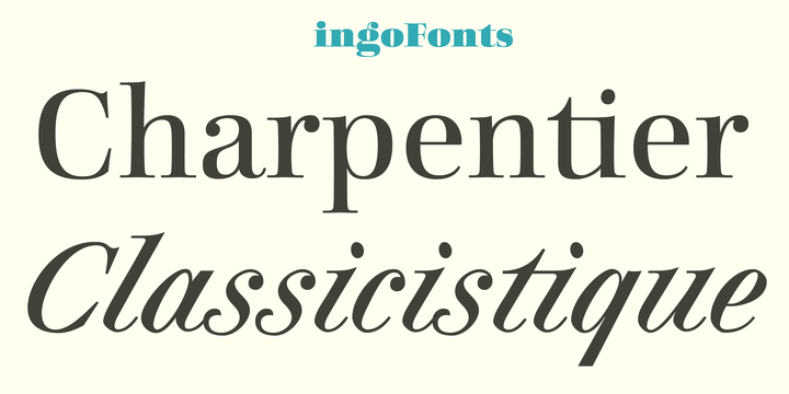 Ejemplo de fuente Charpentier Classicistique Pro Italic