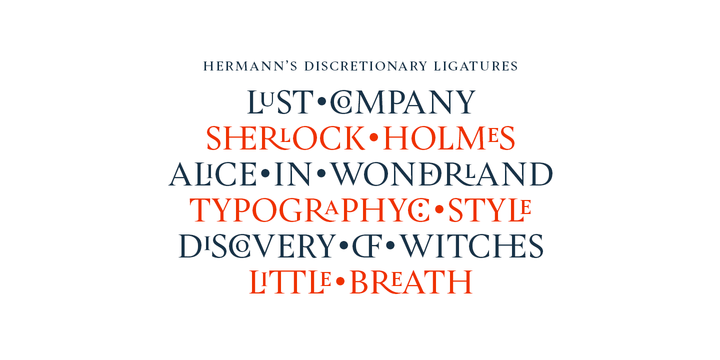 Ejemplo de fuente Hermann SemiBold Italic