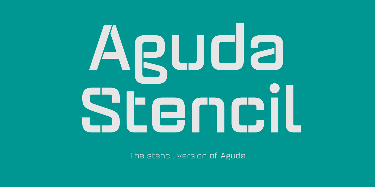 Ejemplo de fuente Aguda Stencil 2 Regular Unicase