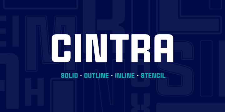 Ejemplo de fuente Cintra Inline Unicase