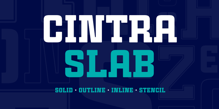 Ejemplo de fuente Cintra Slab Inline Unicase