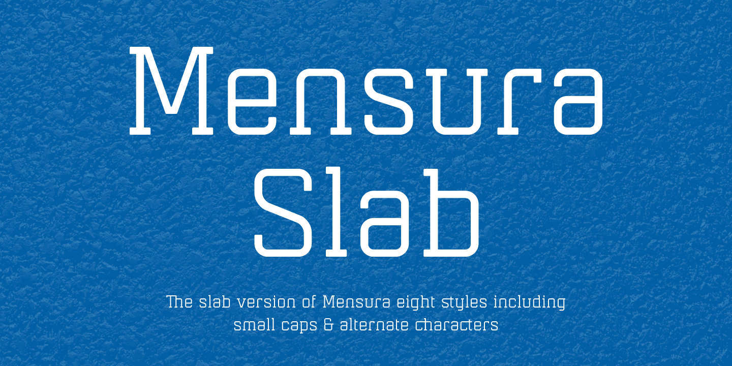 Ejemplo de fuente Mensura Slab Bold Italic