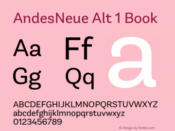 Ejemplo de fuente Andes Neue Alt 1 Book Italic