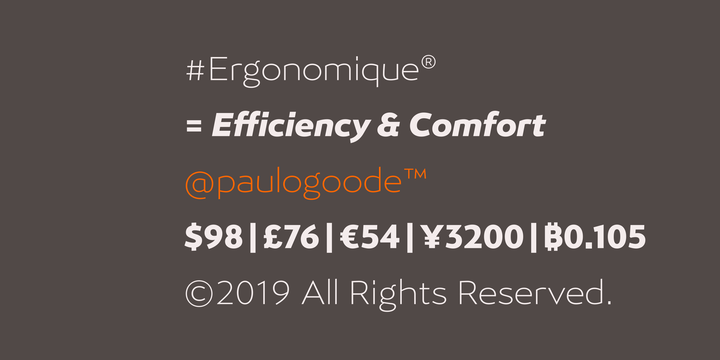 Ejemplo de fuente Ergonomique Extra Light Italic