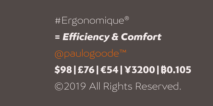 Ejemplo de fuente Ergonomique Black Italic