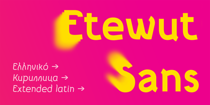 Ejemplo de fuente Etewut Sans  Italic Rounded Stroked