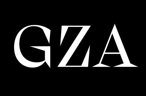 Ejemplo de fuente Gza Outline Regular Italic