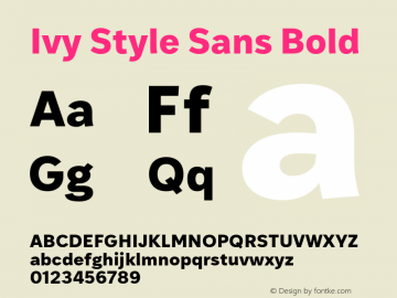 Ejemplo de fuente Ivy Style Sans Bold Italic