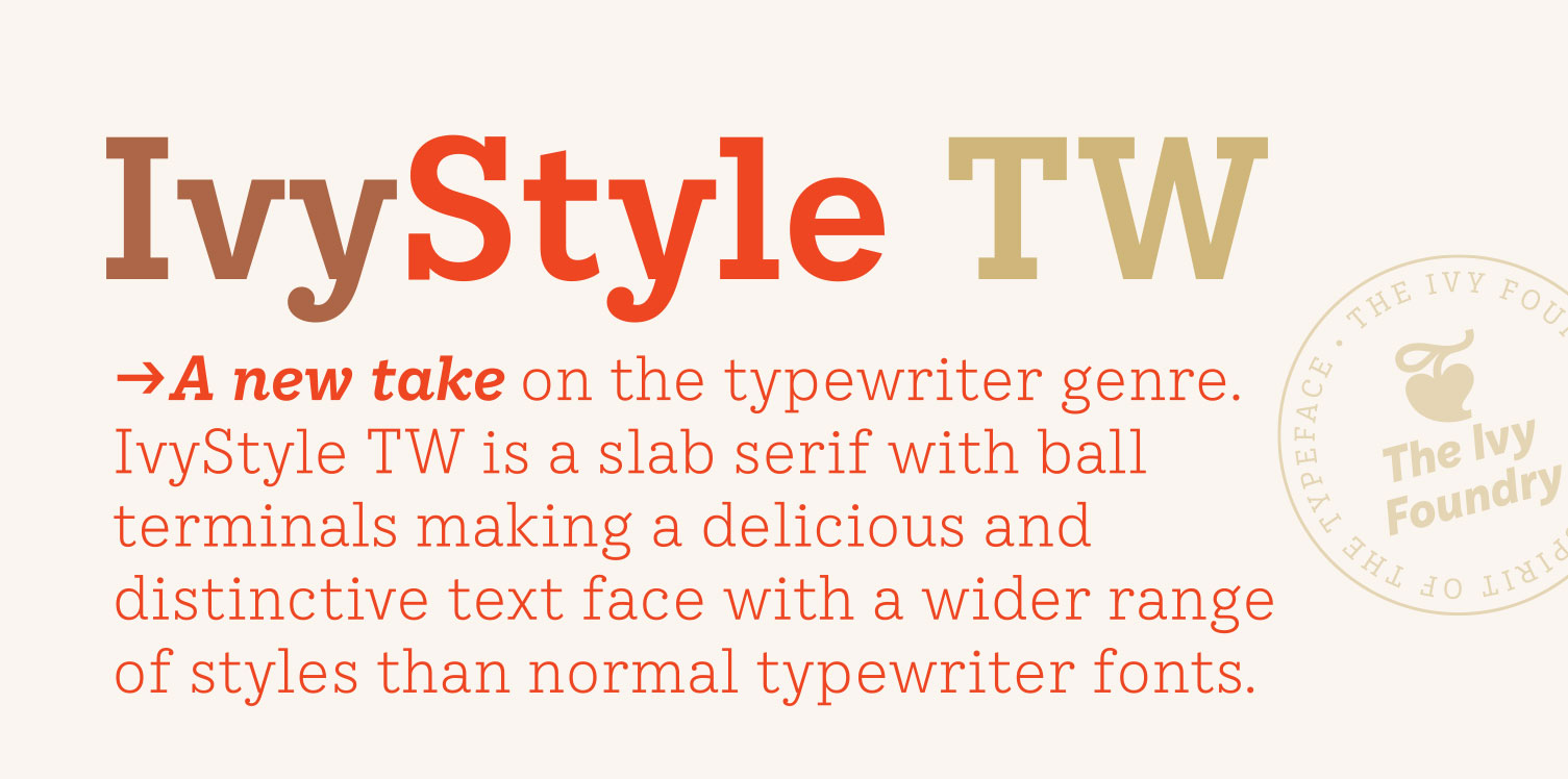 Ejemplo de fuente Ivy Style TW Thin Italic