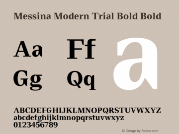 Ejemplo de fuente Messina Modern Bold Italic