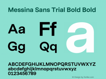 Ejemplo de fuente Messina Sans Bold Italic