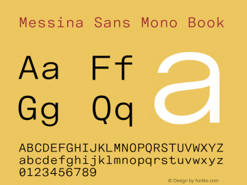 Ejemplo de fuente Messina Sans Mono Regular