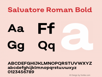 Ejemplo de fuente Salvatore Roman Bold Italic