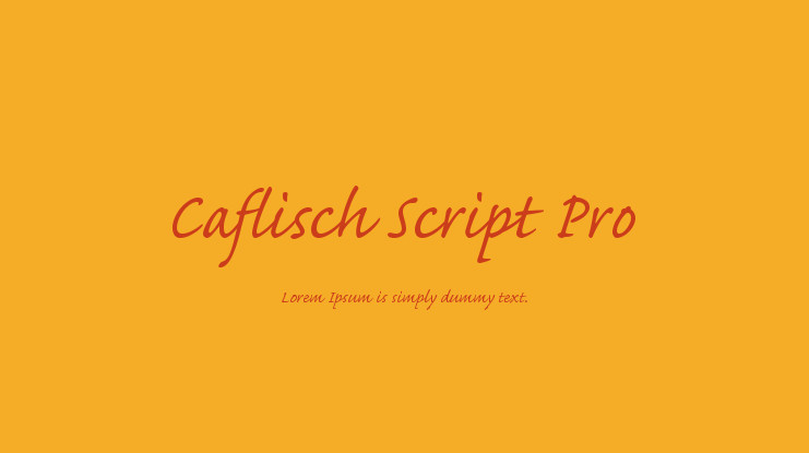 Ejemplo de fuente Caflisch Script Pro Light