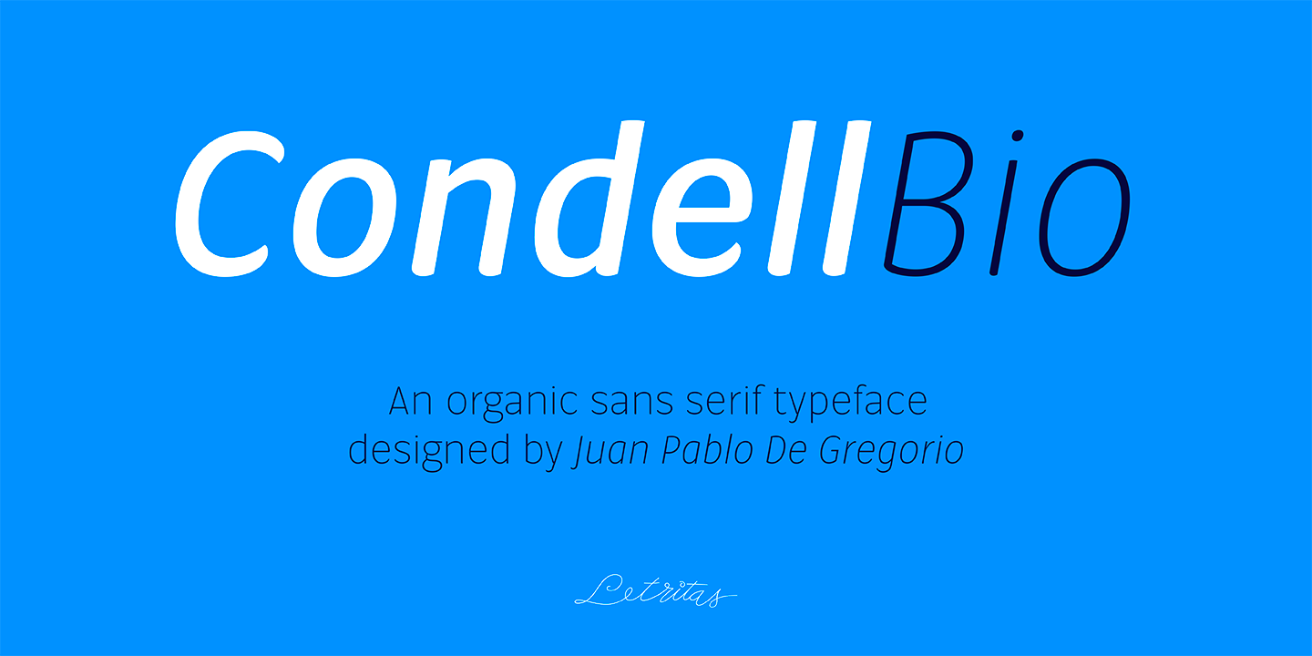 Ejemplo de fuente Condell Bio SemiBold Italic