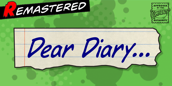Ejemplo de fuente Dear Diary