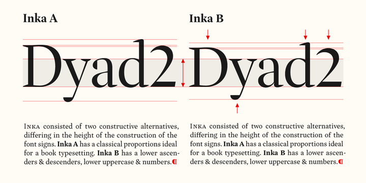 Ejemplo de fuente Inka A Text Black Italic