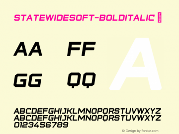 Ejemplo de fuente State Wide Soft Extra Bold Italic